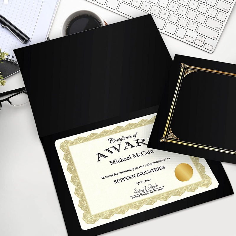 Geographics 30% Recycled Blank Parchment Certificates  8 1/2"" x 11""  Optima Gold  Pack of 25 - Image 2